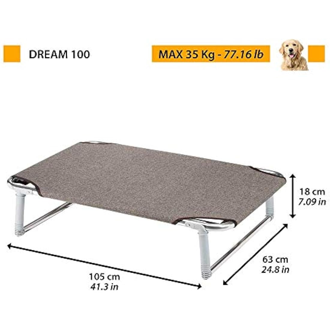Ferplast Dream 100 Dog Bed, 105 x 63 x 7 cm