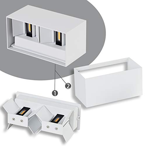 Dr.lazy Led Wall Light Aluminum 20W Indoor Led Wall Lamp 120 Adjustable Up Down Wall Light Outdoor IP65 Waterproof Wall Sconce Lighting Fixtures for