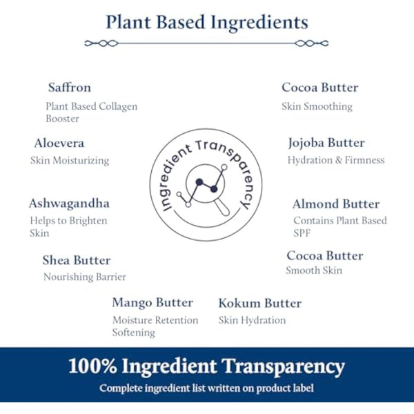 Blue Nectar Stretch Mark & Scar Body Lotion Cream with Cocoa Butter, Shea Butter & Uplifting Rose (12 Herbs, 200 ml)