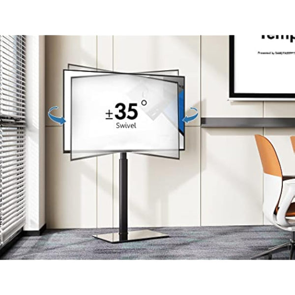 FITUEYES TV Floor Stand for 32 to 60 inch TVs, Floor Standing TV Stand with Swivel Bracket, Height Adjustable, Holds 30kgs, Max VESA 600x400mm Black