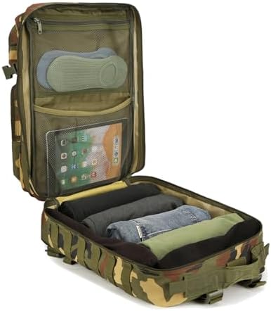 Doshwin 40L Military Backpack Tactical Army Assault Pack Molle Camo Rucksack for Camping Trekking Travel Hiking