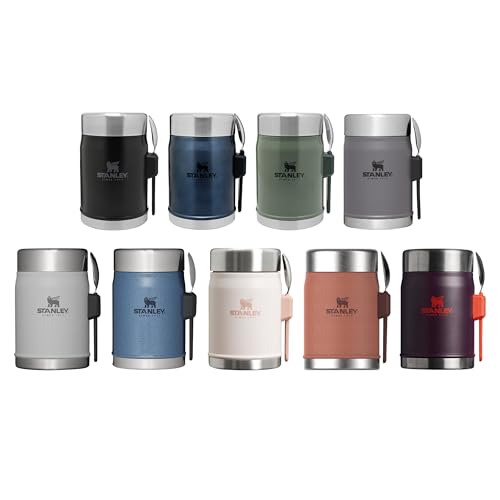 Stanley Classic Legendary Food Jar 0.4L With Spork - Keeps Cold For 7 Hours - BPA-Free Stainless Steel Soup Flask - Leakproof - Dishwasher Safe - Rose Quartz