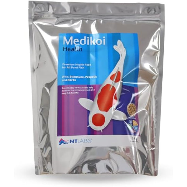 NT Labs Medikoi Health, Complete Feed For All Pond Fish, Ideal For Spring, Summer and Autumn Feeding, Contains Propolis, Maintains Immune System, Koi Fish Food (3 kg) (6 mm) (Standard)