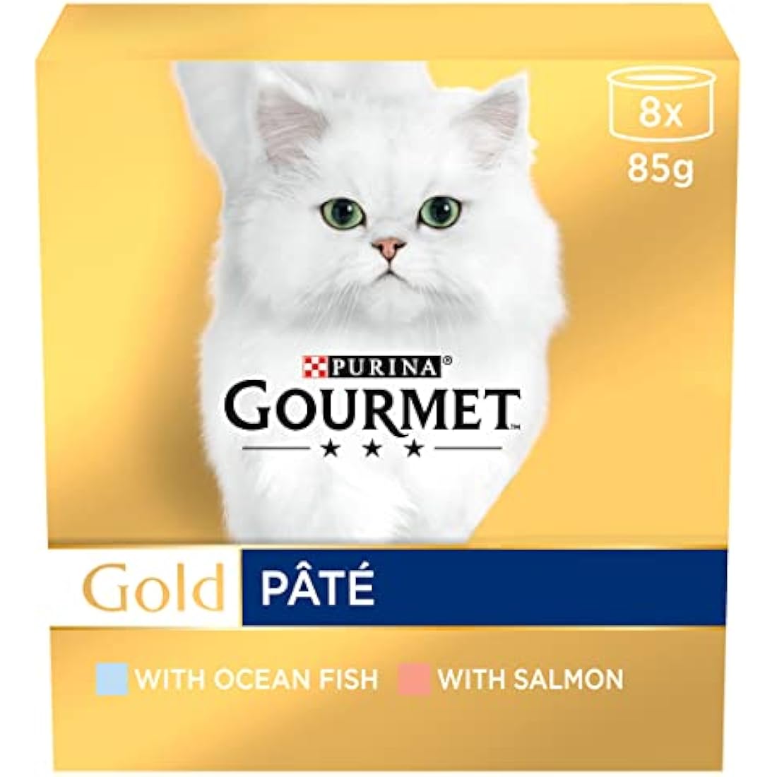 GOURMET Gold Senior 7+ Pate Fish Wet Cat Food 8x85g, Pack of 6
