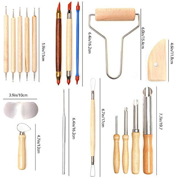 61pcs Ceramic Tools Clay Sculpting Set, Polymer Clay Tools Clay Sculpting Tools, Pottery Carving Tool for Engraving Modeling Embossing Shaping Art DIY