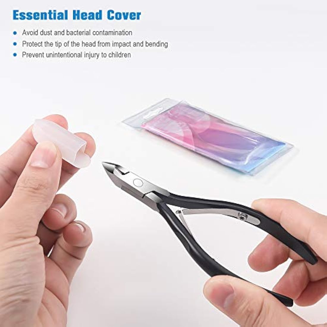 FERYES Cuticle Nippers Professional Stainless Steel Cuticle Trimmer, Extremely Sharp Cuticle Cutters Remover Scissors Pedicure Manicure Nail Matt Balck