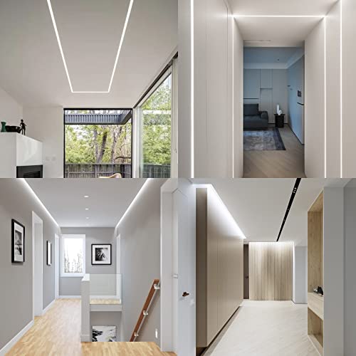 GOMING 49.2ft/15M DC 24V COB LED Strip Light Cool White 6000K 5760LEDs CRI 93+ 11000lm Uniform Glow Not Waterproof IP20 Flexible LED Tape Lights for