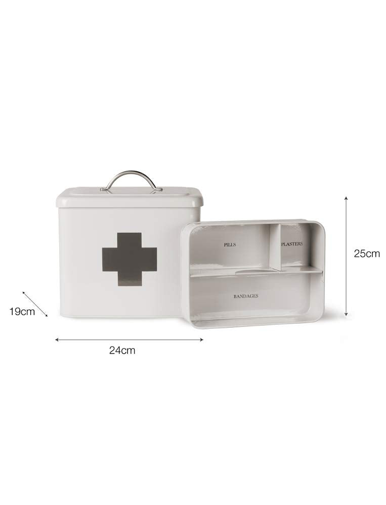 First Aid Box by Garden Trading | Crafted in Powder Coated Steel | H25 X W24 X D19cm