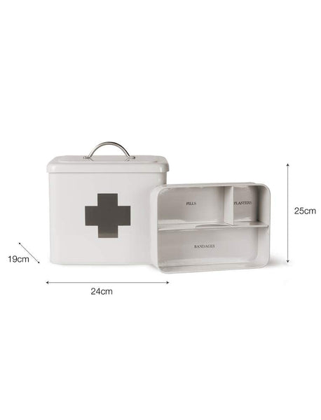 First Aid Box by Garden Trading | Crafted in Powder Coated Steel | H25 X W24 X D19cm