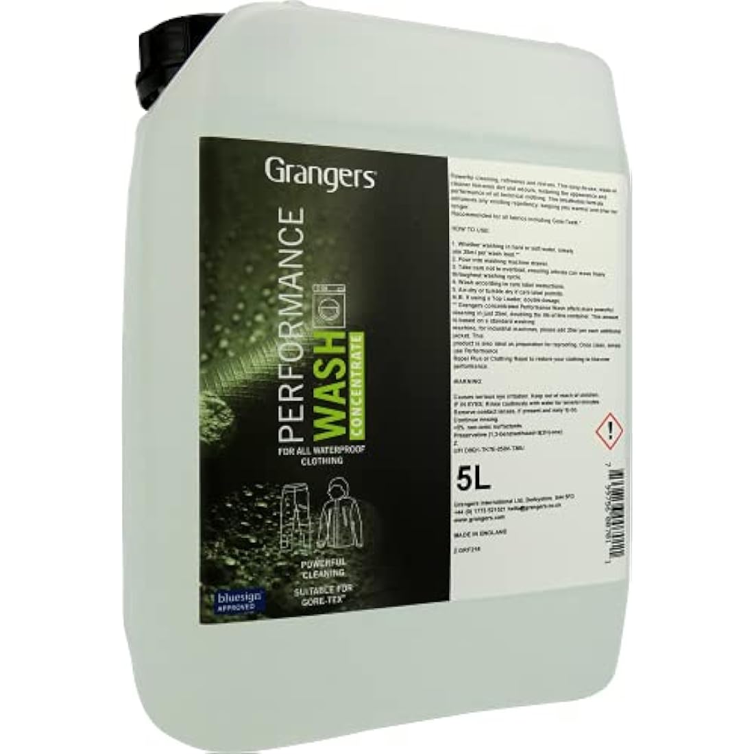 Grangers Performance Wash | 5 Litre | Cleans, Refreshes and Restores the Appearance of All Outdoor Clothing