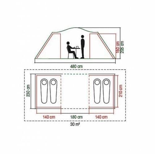 Coleman Spruce Falls 4 Tent | 4 Man Vis-a-Vis Family Tent with 2 opposite XXL size Bedrooms and Living area | 4 Person Camping Tent | 3000mm Waterproof | Sewn-in Groundsheet