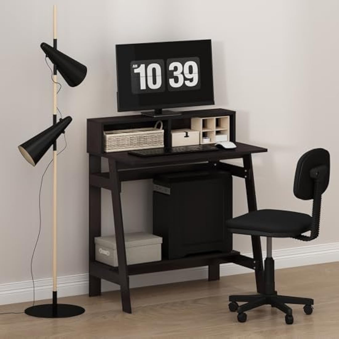 Furinno Simplistic A Frame Computer Desk, Study Desk, Writing Desk, Dark Walnut