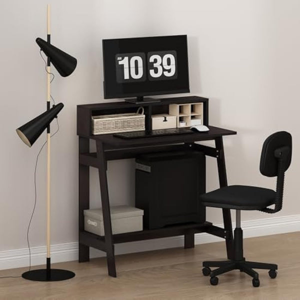 Furinno Simplistic A Frame Computer Desk, Study Desk, Writing Desk, Dark Walnut