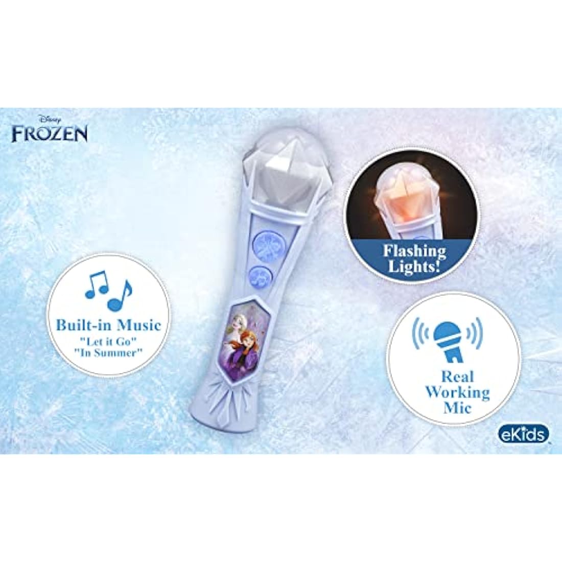 Frozen 2 Sing Along Microphone and MP3 Karaoke with Flashing Lights