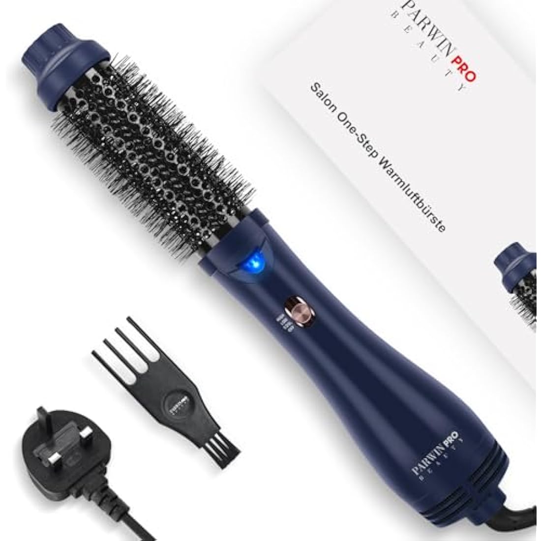 One-Step Hair Dryer Brush, Blow Dry Hair Brush, 4 in 1 Hot Brushes for Hair Styling, Drying, Volumizing, Straighten, Negative Ion Care Hot Air Brush, 1000W, Prussian Blue