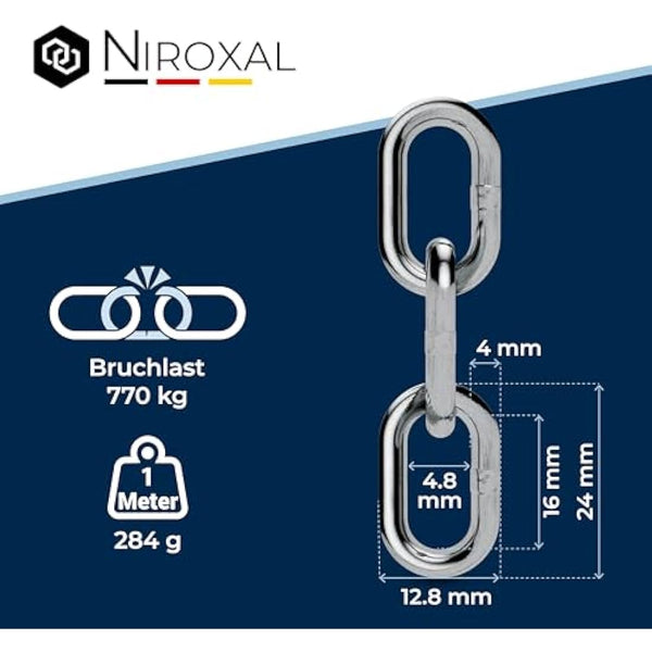 20-Meter 4-mm Thick Stainless Steel Chain V4A Short-Linked from NietFullThings on Piece Anchor Chain DIN 5685 DIN 766 20-m