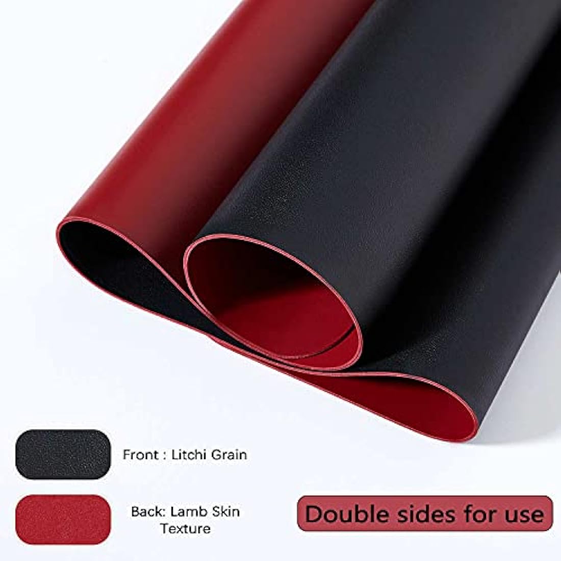 Desk Pad Large, Desk Mat, Extended Mouse Mat, Mouse Pad XL, Desk Blotter, DOBAOJIA Laptop Pad Writing Pad for Office/Home, Dual-Side Use PU Leather Waterproof 31.5" X 15.7" (Black/Red)