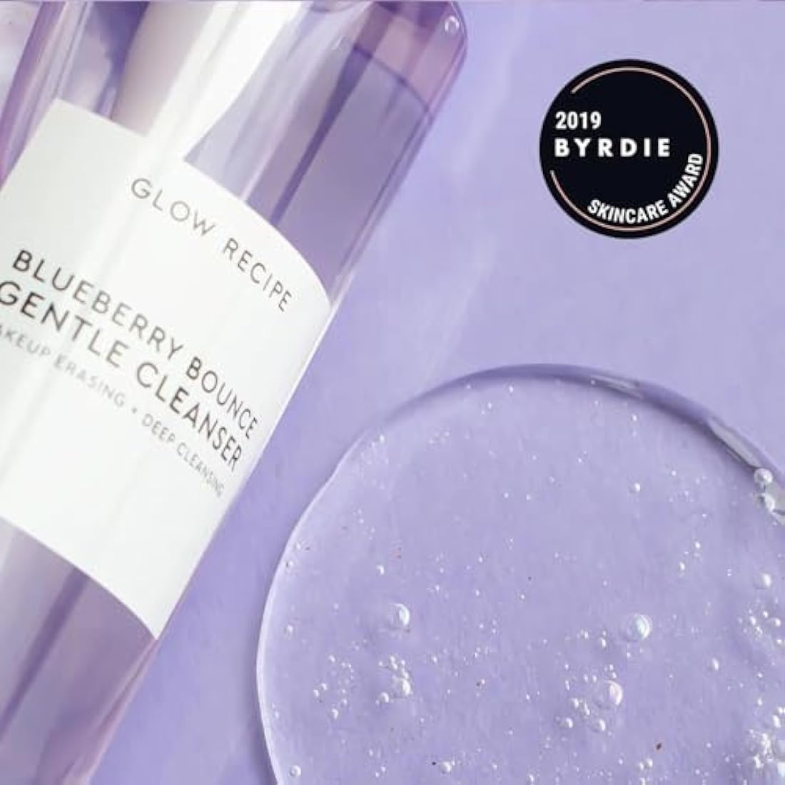 Glow Recipe Blueberry Bounce Hyaluronic Acid Foaming Cleanser - Pore-Refining + Hydrating Gentle Face Cleanser with AHA - Vegan + Cruelty-Free Face Wash for Sensitive Skin (160ml / 5.4oz)