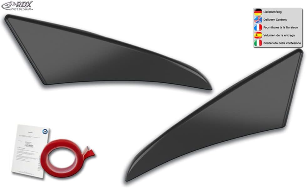 RDX Racedesign Head light spoilers compatible with Volkswagen Crafter 2006-2017 (ABS)