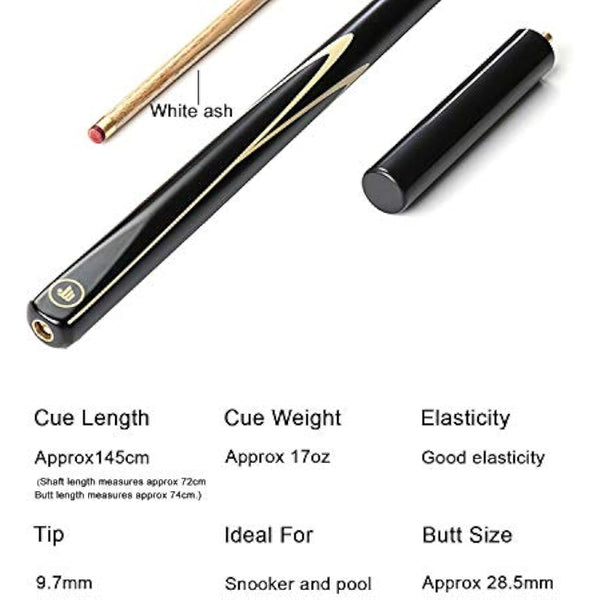 AONETIGER 3/4 Jointed Snooker Billiard Pool Cue Handmade Ash Shaft 3 Piece Tips 9.7mm with Extension Accessories Hard Case/Bag to Choose