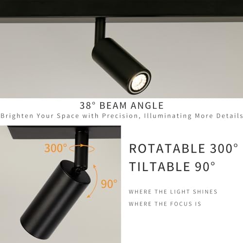 Eofiti Black Ceiling Light 5 Way Spot Light 3000K Warm White Include 5X 3W G9 LED Bulbs 360LM Rotatable Ceiling Lighting Adjustable Ceiling Spotlight Fitting for Kitchen Living Room Bedroom Hallway