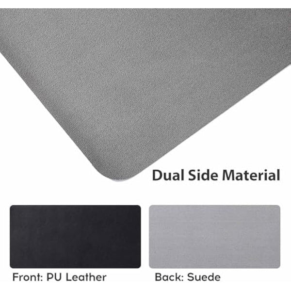 DOBAOJIA Extended Mouse Pad Desk Pad Large 31.5" X 15.7" Large Mouse Mat XL Desk Blotter Writing Pad for Laptop/Office/Home, PU Leather Side Waterproof +Suede Side Non-Slip (Black)