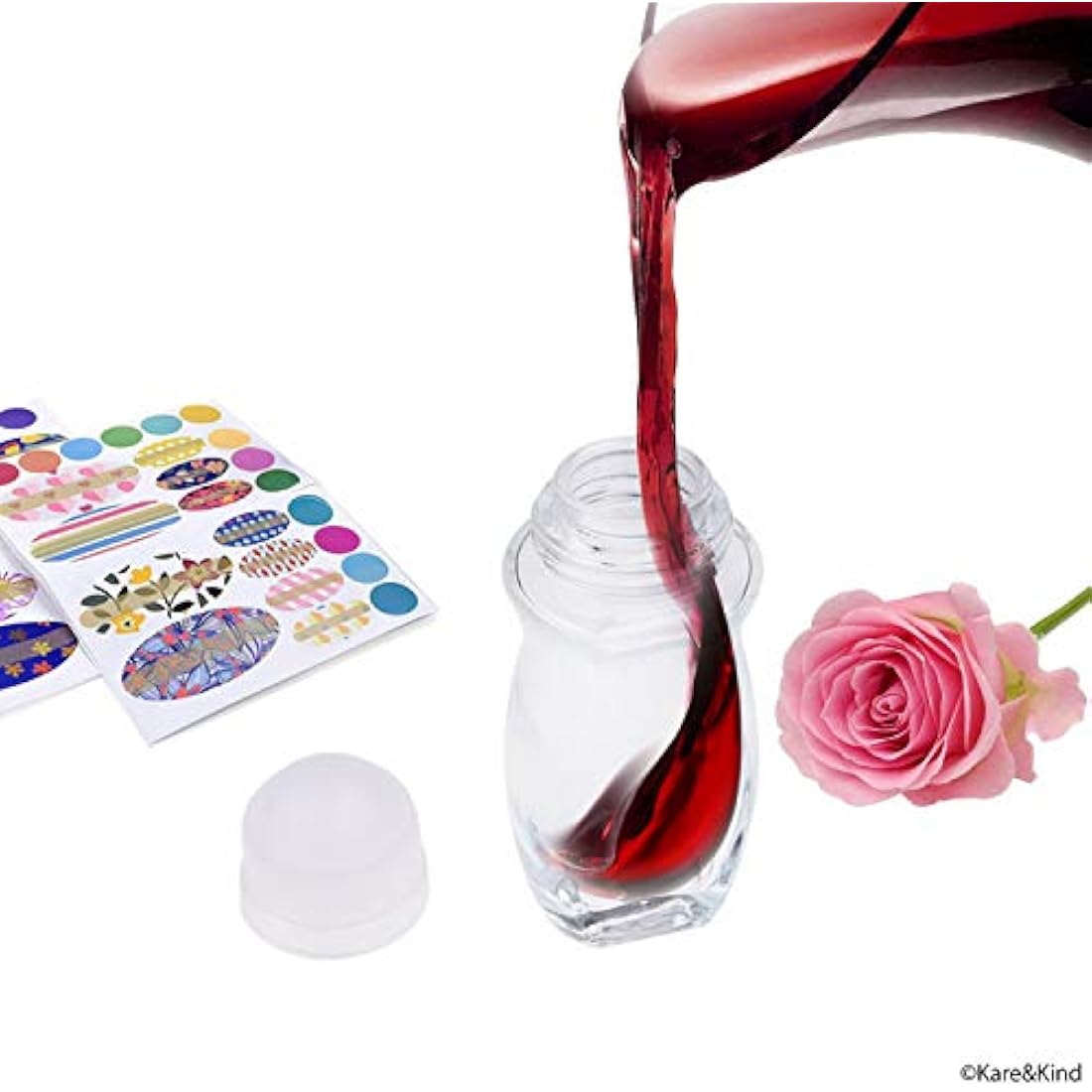 Kare & Kind Empty Refillable Glass Roll-On Deodorant Bottles (6-Pack) Leak-Proof 1.05 Oz (30 ml) with Stickers - Twist Cap For Homemade Natural Deodorant, Sunscreen, Moisturizer