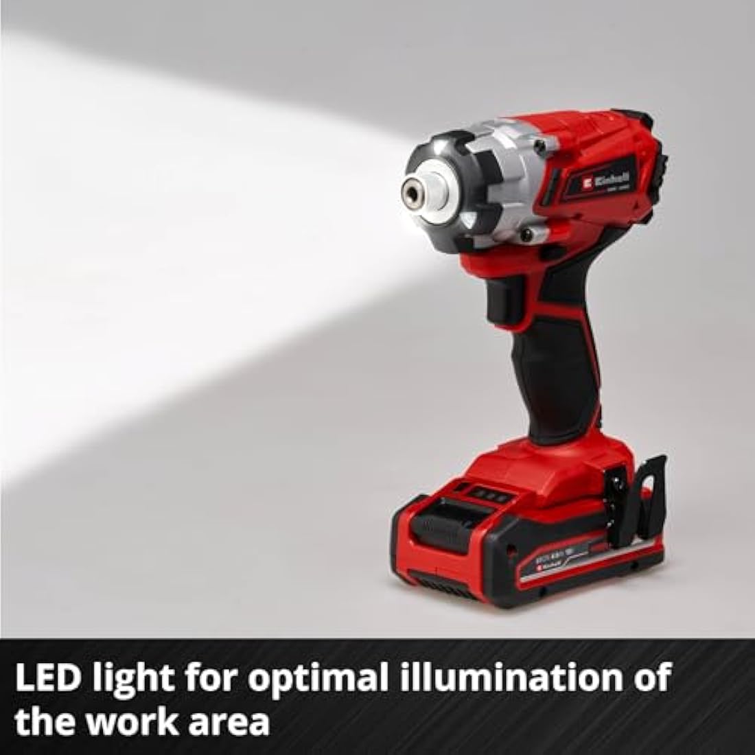 Einhell Power X-Change 140Nm Cordless Impact Driver - 18V, 2300 RPM, 1/4" Hex Bit Mount, LED Light - TE-CI 18/1 Li Solo Battery Powered Impact Drill (Battery Not Included), Red