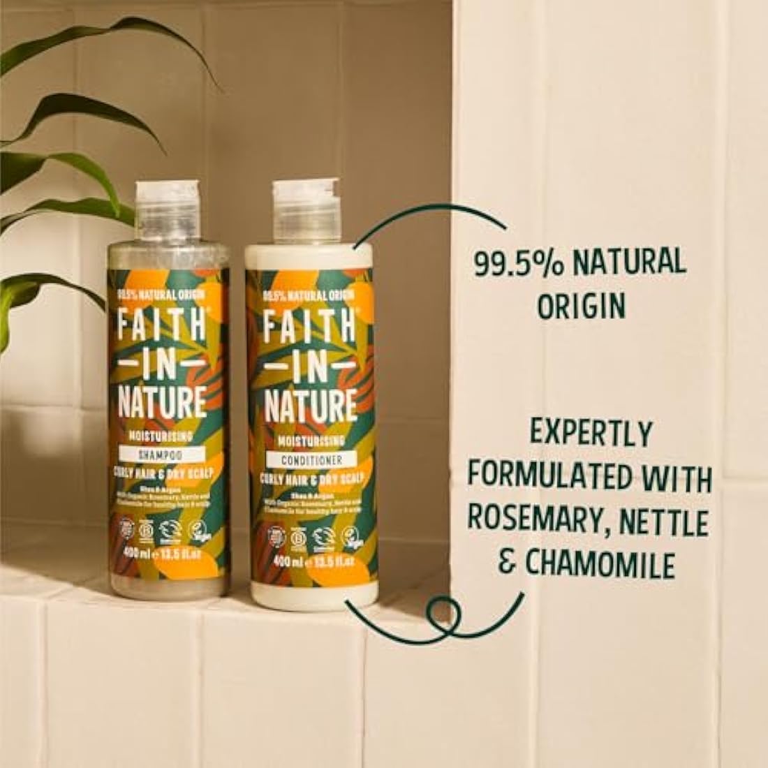 Faith In Nature Natural Shea & Argan Conditioner, Moisturising for Curly Hair & Dry Scalp, Vegan & Cruelty Free, No SLS, Silicones or Parabens, 400ml