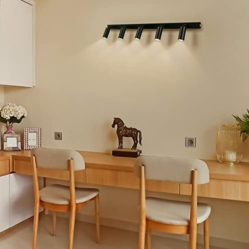 Eofiti Black Ceiling Light 5 Way Spot Light 3000K Warm White Include 5X 3W G9 LED Bulbs 360LM Rotatable Ceiling Lighting Adjustable Ceiling Spotlight Fitting for Kitchen Living Room Bedroom Hallway