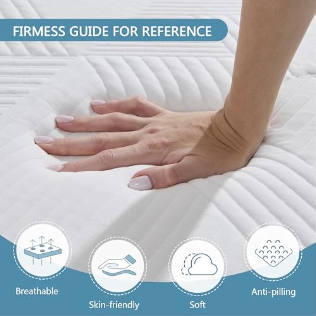 Hiimgo Folding Mattress, 15cm Single with Portable Pillow and Storage Bag, Memory Foam Mattress for Travel, Camping, Guest and Home(90x190x15cm)