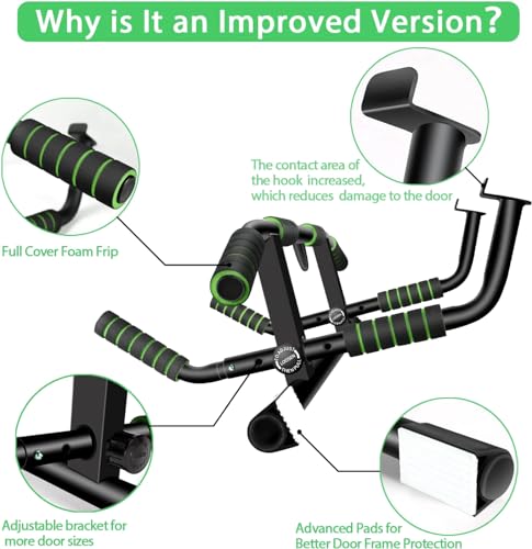 HAKENO Multi-Grip Pull Up Bar For Doorway - Pullupbar With Enhanced Smart Hook Angled Grip Home Gym Exercise Equipment with Professional Training