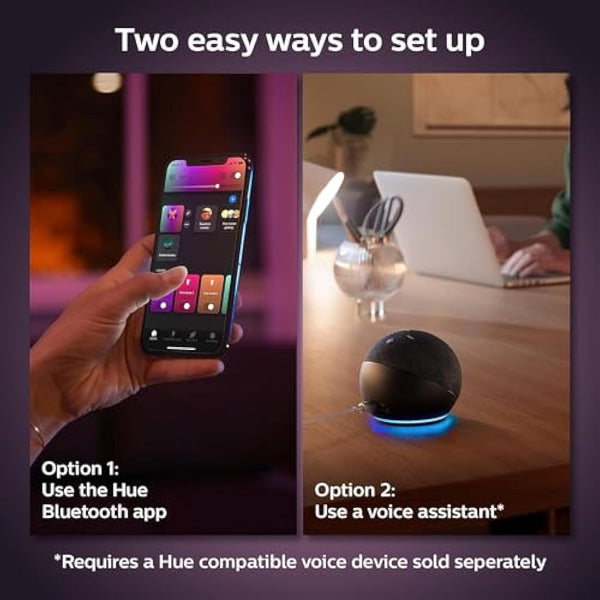 Philips Hue White and Colour Ambiance Smart Bulb Twin Pack LED [B22 Bayonet Cap] - 806 Lumens 60W Equivalent. for Home Indoor Lighting, Livingroom and Bedroom, 2 Count (Pack of 1)