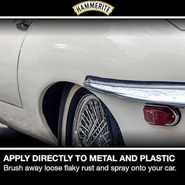 Hammerite Stone Chip Shield. Spray Shield Underseal Metal Paint for Cars. Underbody White Metal Paint. Rust Resistant, Durable Automotive Paint, 8 Year Protection - 600ml Aerosol 1.5 SqM Coverage