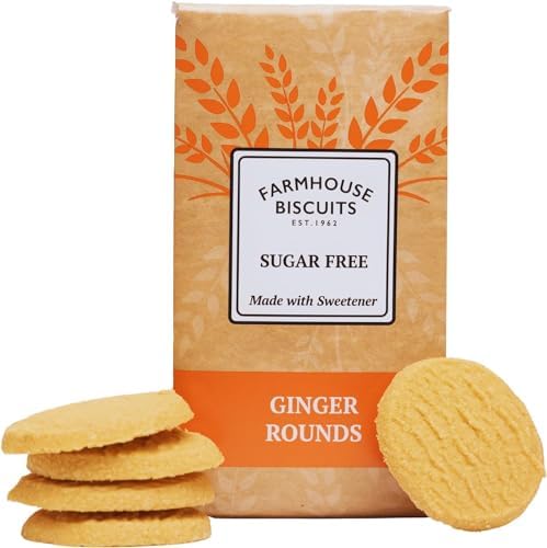 Farmhouse Sugar Free Luxury Cookies Selection - Viennese Shorties, Oat Crunch Cookies, Ginger Cookies & Choc Chip Cookies 150g Each
