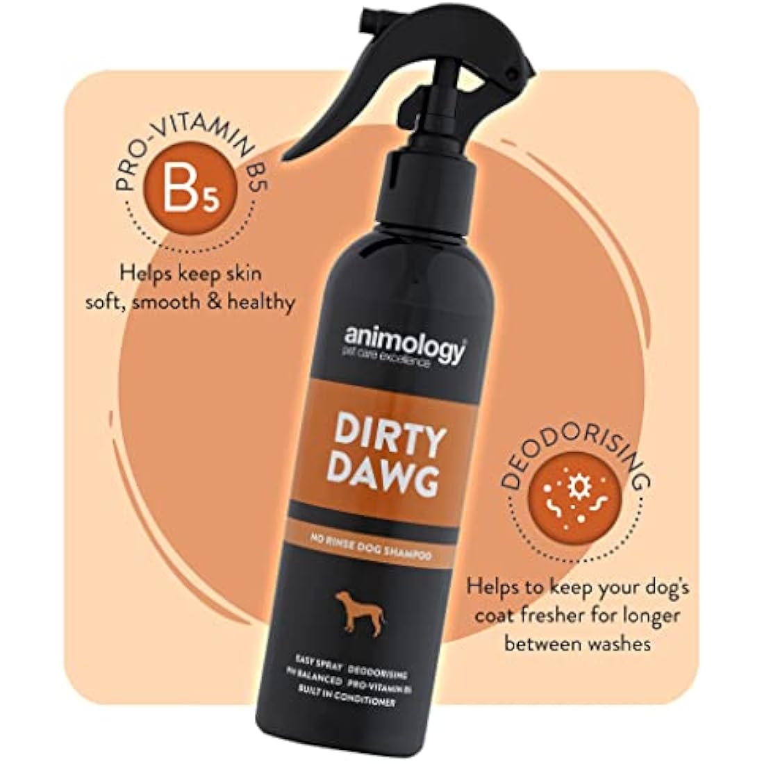 Animology Dirty Dawg Pup No-Rinse Shampoo Dog Spray, 250ml