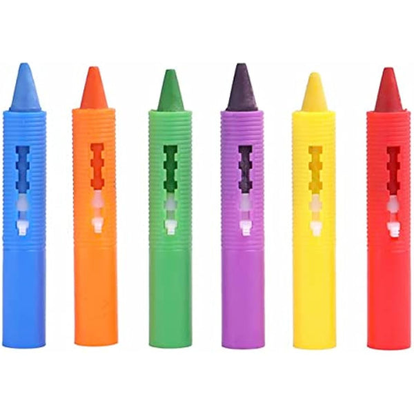 123 BABY Play-tec Bath Crayons for Draw, Develop Creativity, Imagination, Scribble and Make Bath Time Fun, Easy Washable Wipe Clean-6 Pack