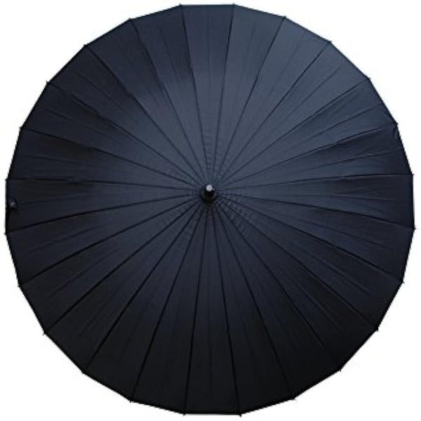 60MPH Strong Umbrella with 24 Ribs - Windproof Umbrella Automatic Large - Reinforced Frame - Wood Hook Handle - Best for Most Ribs - Designer Rainproof Big Golf Men Women - Black