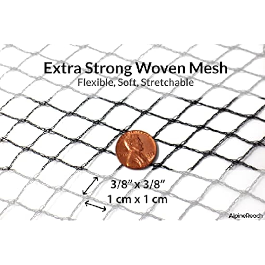 AlpineReach Koi Pond Netting Kit 8.5m x 9m Black Heavy Duty Woven Fine Mesh Net Cover for Leaves - Protects Koi Fish from Blue Heron Birds, Cats & Predators – Reusable & Stakes Included