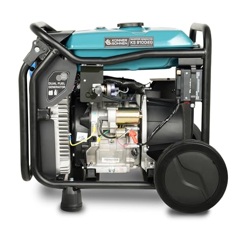 Könner & Söhnen KS 3100iG S portable LPG/petrol inverter generator 3100 W,UK Plug Socket 1x13 A (230 V), 2 USB ports,copper winding,silent inverter generator,dual fuel generator