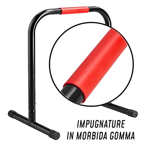 FFitness Parallel Bars Unisex Adult, Black Red, One Size