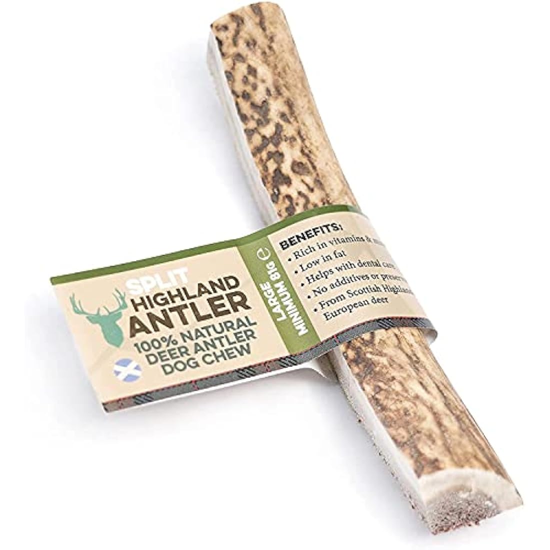100% Natural SPLIT Large Antler Dog Chews The Hypo-Allergenic Dog Chew (Large 81-120g)