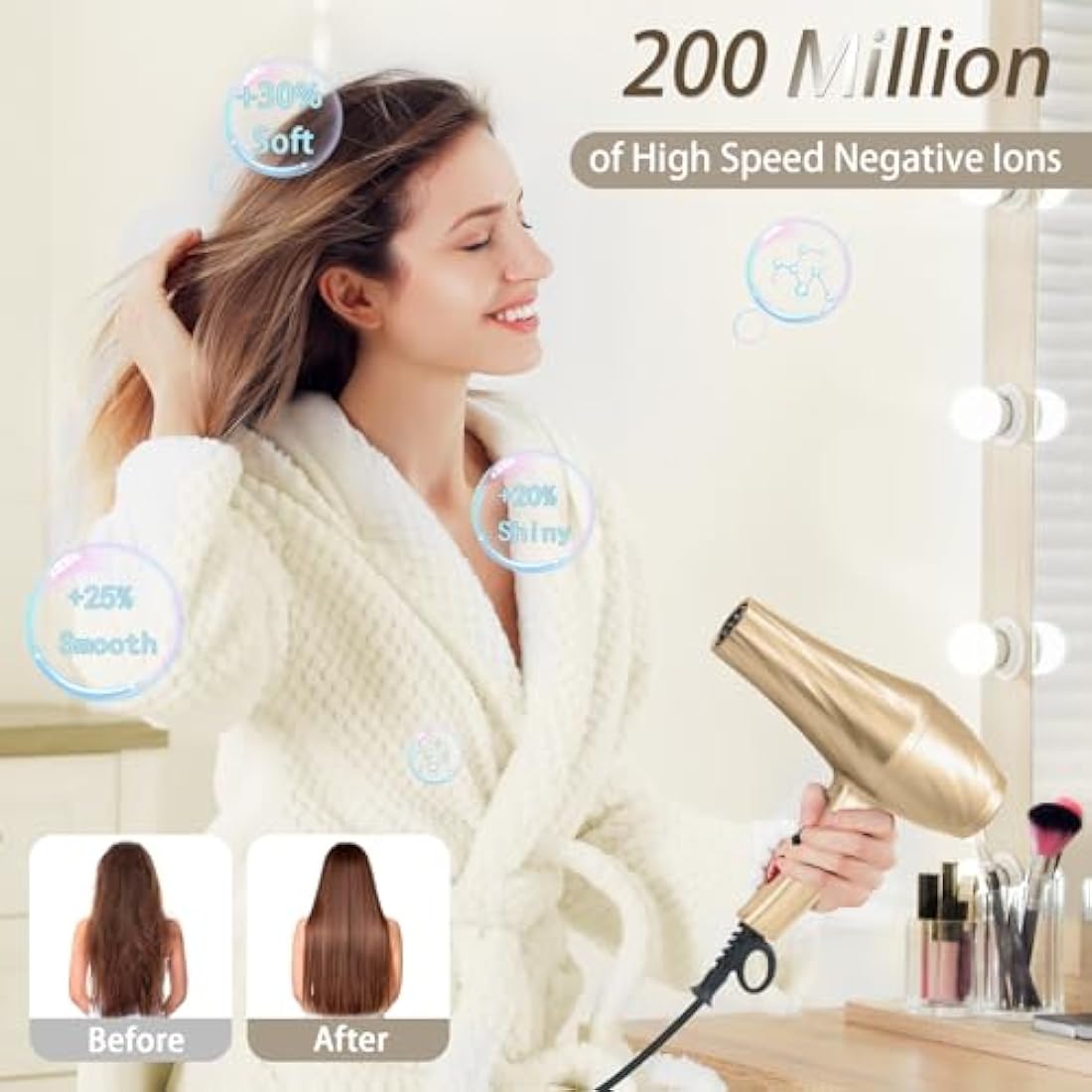 Jooayou Hair Dryer, 3000W Fast Drying Ionic Hairdryer for Women Men, Salon Professional Blow Dryer with Diffuser for Curly and Straight Hair