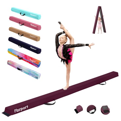 FBSPORT 240 CM Balance Beam, Gymnastics Balance Beam for Kids, Floor Balance Beam, Folding Gymnastics Beam for Training