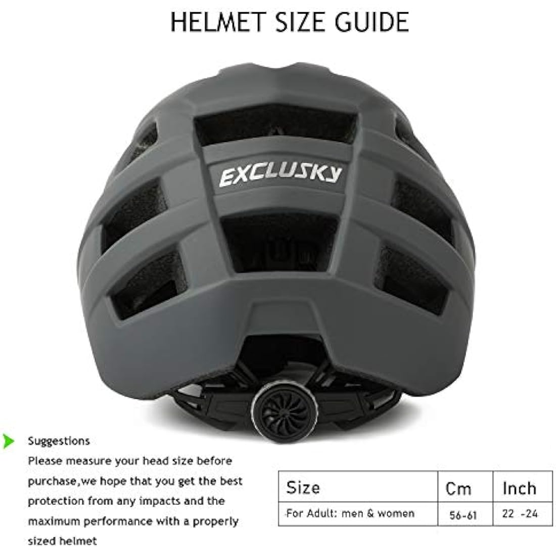 Exclusky Mountain Bike Helmet, MTB Helmet Adult Lightweight Breathable Mens Bike Helmet Cycling Mountain & Road Bicycle Helmets for Men Women