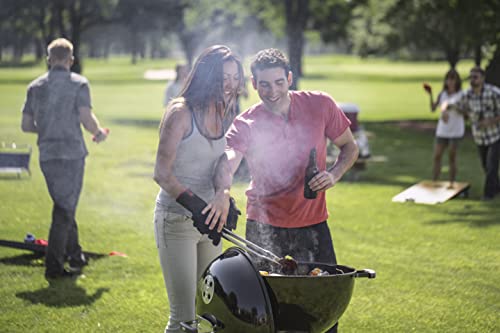 Weber Original Kettle Charcoal Grill, Ø 57cm Grill Area, BBQ Grill with Porcelain-Enamelled Lid & Bowl, Lid Thermometer, One-Touch Cleaning System - Black (14101004)