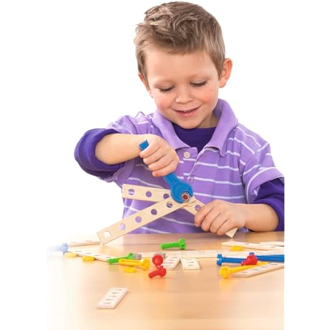 Eichhorn Constructor Crane, Versatile Wooden Toy, 170 Components, 5 Different Constructions, for Children from 6 Years