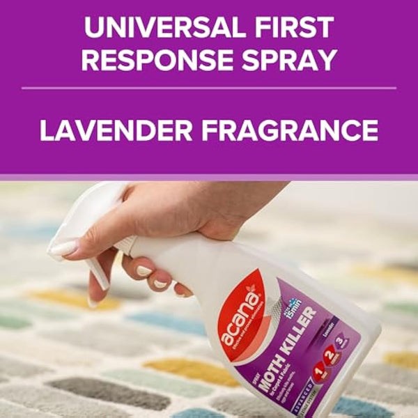 Acana Carpet & Fabric Freshener 500 Millilitre - Moth Killer Spray - Lavender Fragrance - for Carpets, Rugs & Curtains - Non-Staining (Packaging May Vary)