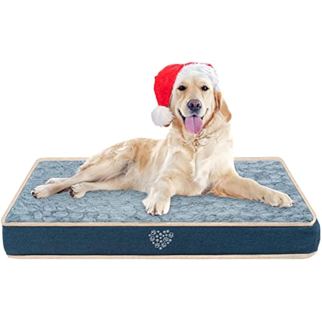 VANKEAN Waterproof Dog Bed Mat Reversible (Warm and Cool) with Removable Machine Washable Cover, Dog Bed Matterss for Crate, Dog crate mat, Dog Pad Pet Bed for Small to Large Dogs, Navy/Grey