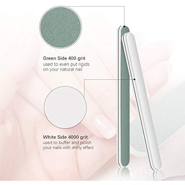 100 Pcs Disposable Nail Files 180/240, Double Sided Emery Board, Nail File Buffer Set for Natural Fake Nails for Home and Salon Use with Free Nail Polishing Buffer